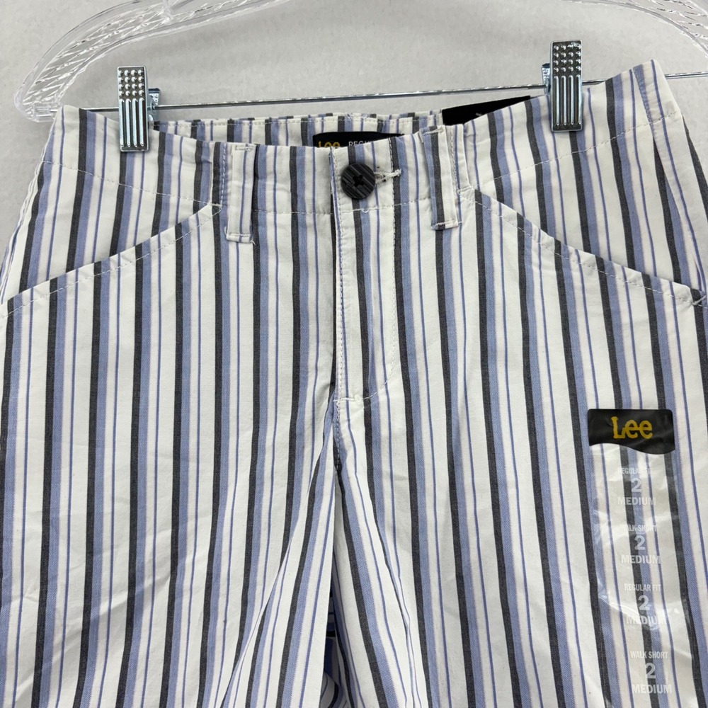 Lee Walk Shorts RVT Nvy Stripe Mid Rise Regular Fit Striped 2 Medium‎